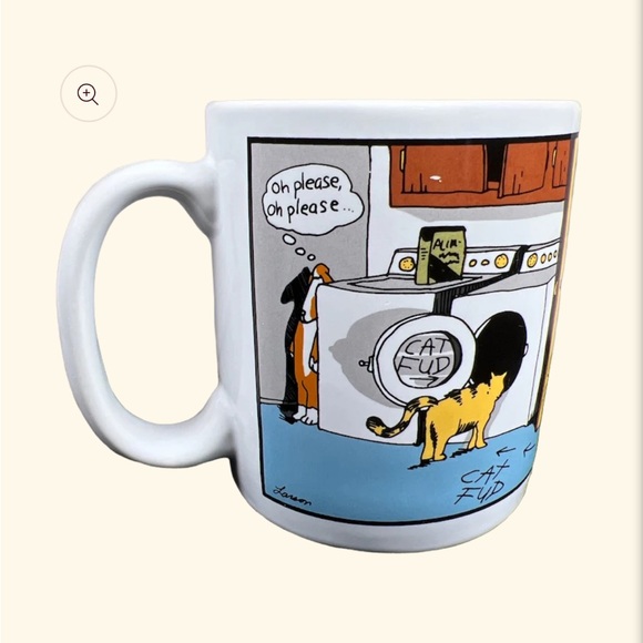 The Far Side Gary Larson Cat Fud Mug OZ Vintage 1985 Original Box Included - Picture 2 of 12